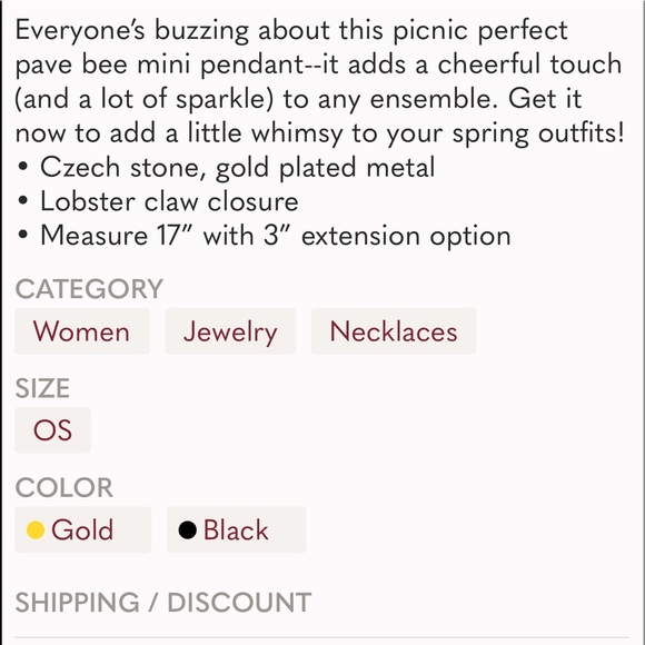 Kate Spade Bee Necklace - Picture 5 of 5